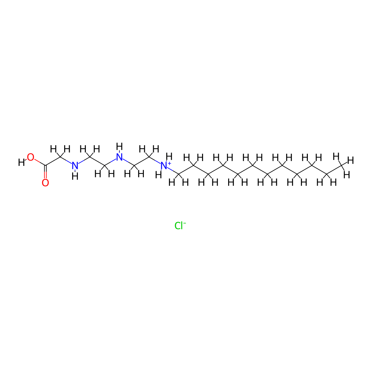 2-[2-(Carboxymethylamino)ethylamino]ethyl-dodecylazanium;chloride molecular structure, CAS 36895-38-2
