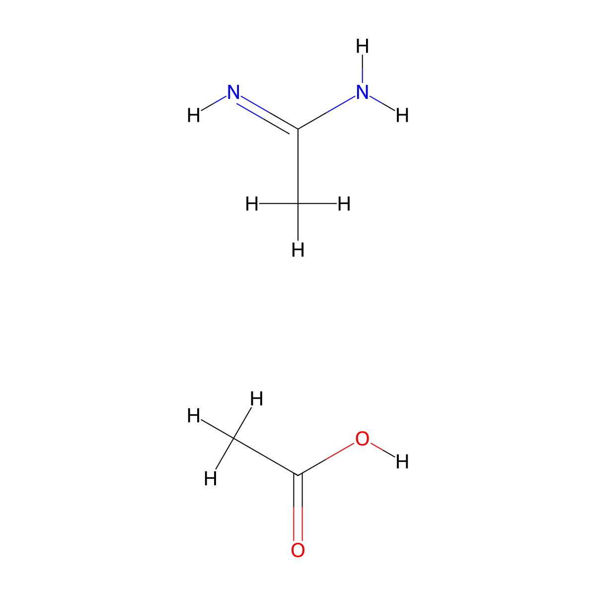 Ethanimidamide, acetate (1:1) molecular structure, CAS 36896-17-0