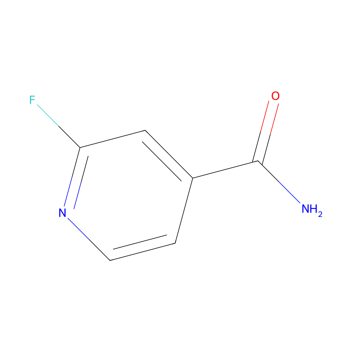 2-Fluoropyridine-4-carboxamide molecular structure, CAS 369-01-7