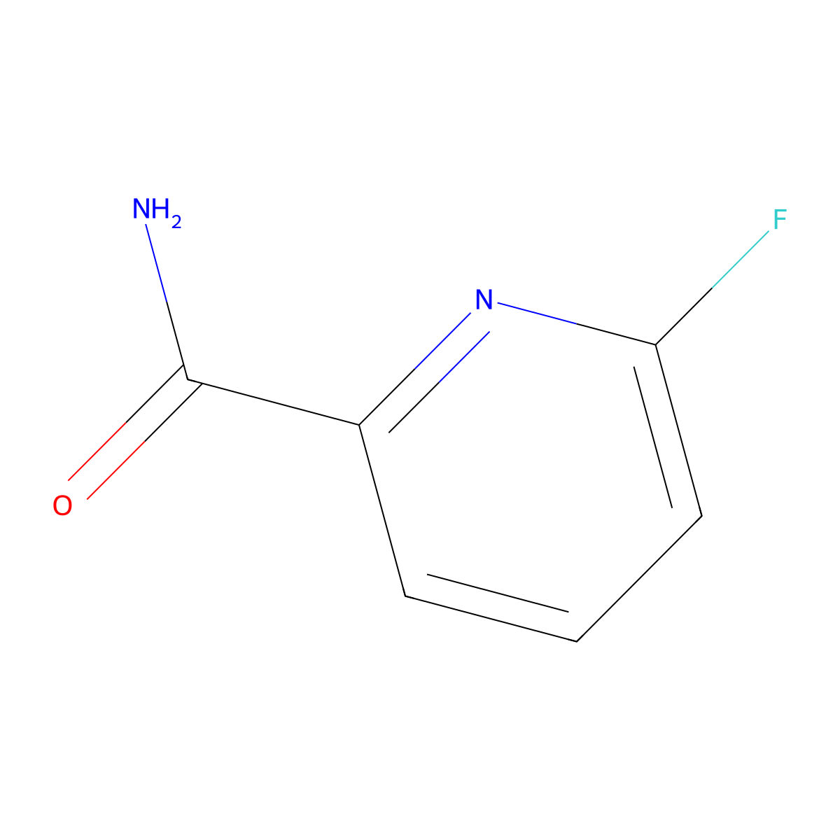 6-Fluoropyridine-2-carboxamide molecular structure, CAS 369-03-9
