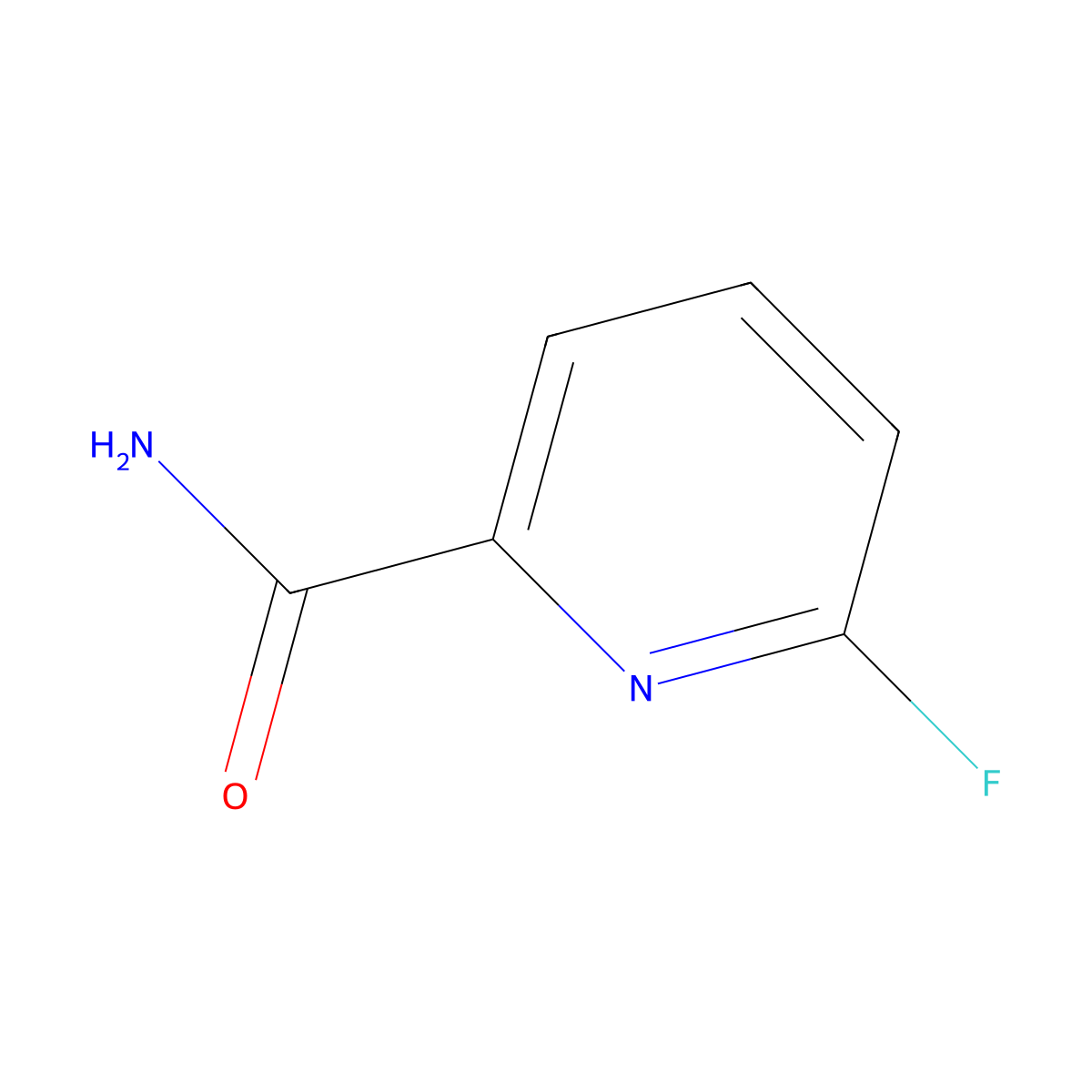 6-Fluoropyridine-2-carboxamide molecular structure, CAS 369-03-9