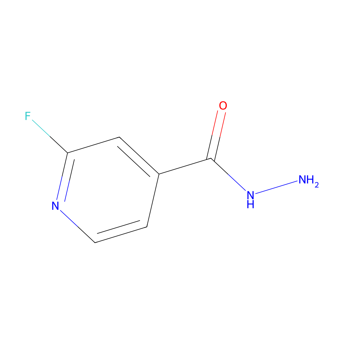 2-Fluoroisonicotinic acid hydrazide molecular structure, CAS 369-24-4