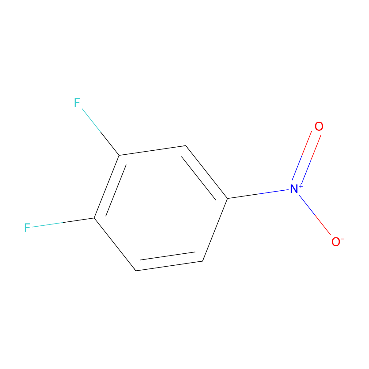 1,2-Difluoro-4-nitrobenzene molecular structure, CAS 369-34-6
