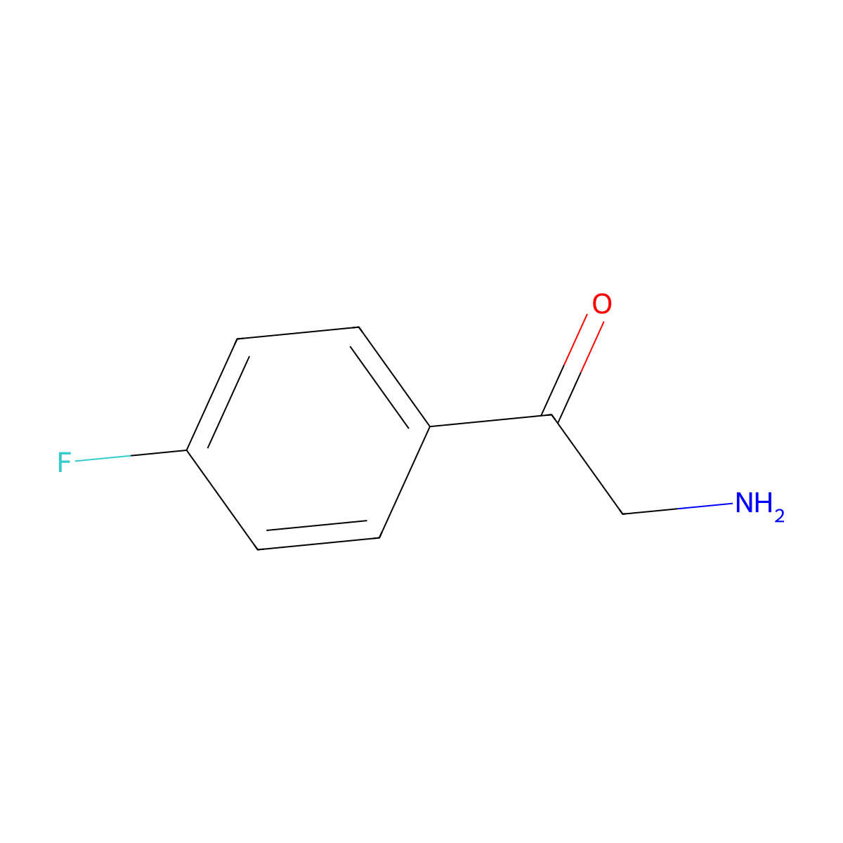 2-Amino-1-(4-fluorophenyl)ethanone molecular structure, CAS 369-43-7
