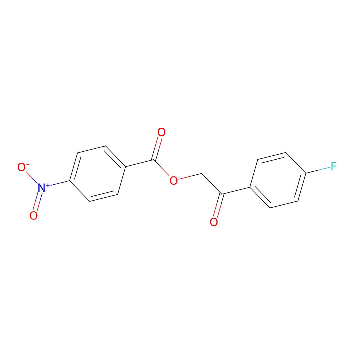 2-(4-Fluorophenyl)-2-oxoethyl 4-nitrobenzoate molecular structure, CAS 369-45-9