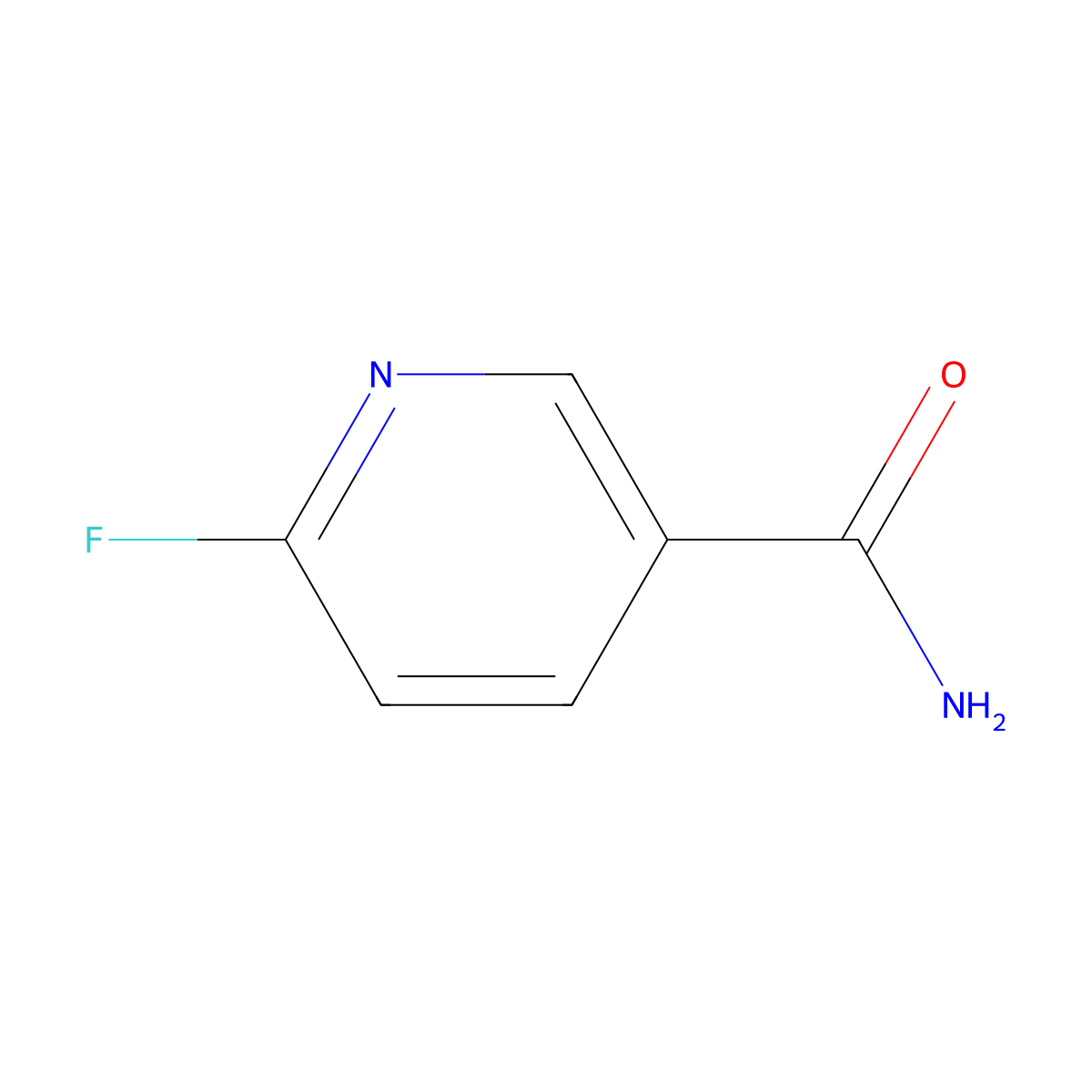 6-Fluoropyridine-3-carboxamide molecular structure, CAS 369-50-6