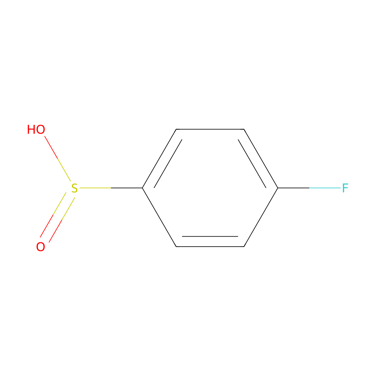 Sodium 4-fluorobenzene sulfinate molecular structure, CAS 369-51-7