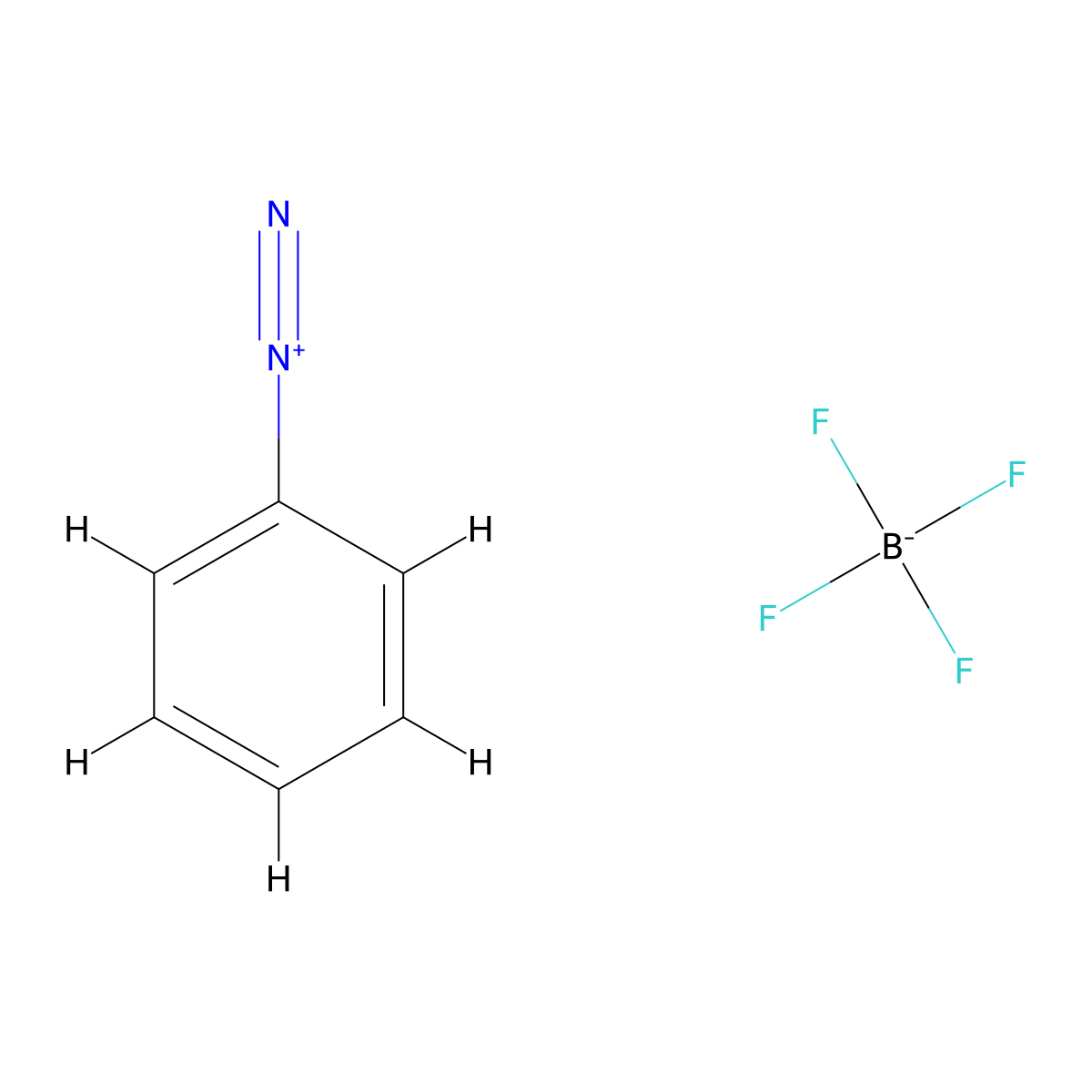 Benzenediazonium tetrafluoroborate molecular structure, CAS 369-57-3