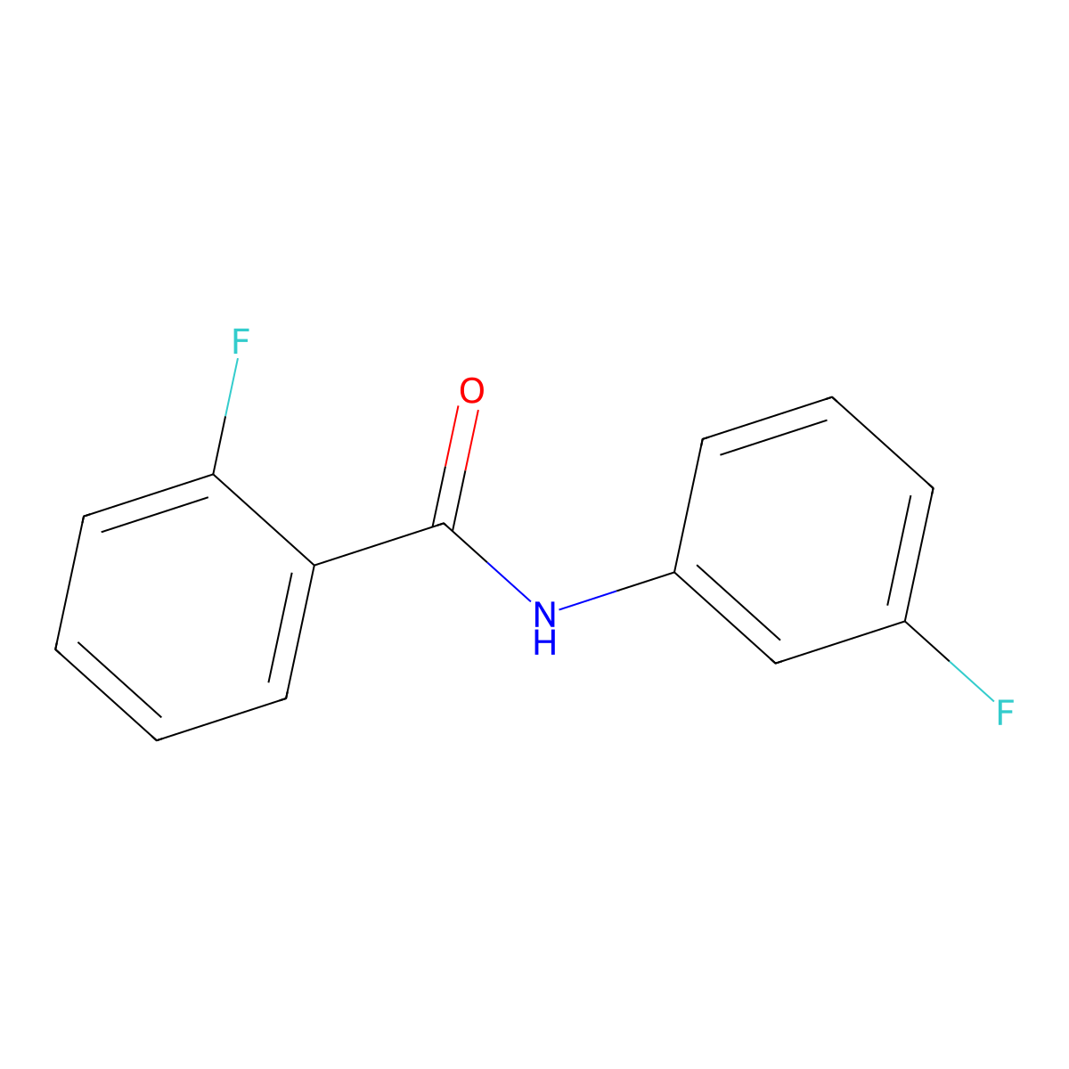 2-fluoro-N-(3-fluorophenyl)benzamide molecular structure, CAS 369-72-2