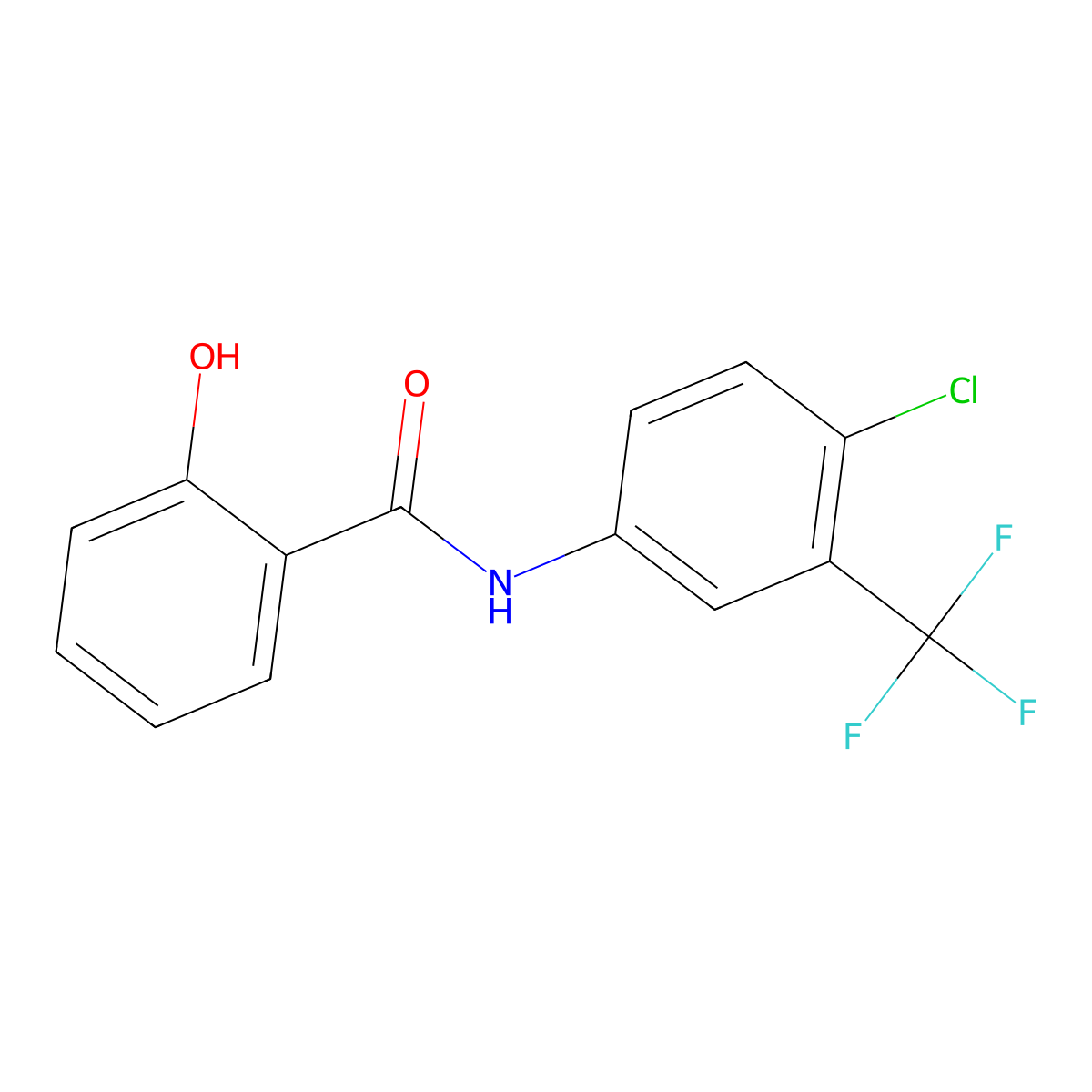 N-[4-chloro-3-(trifluoromethyl)phenyl]-2-hydroxybenzamide molecular structure, CAS 369-74-4