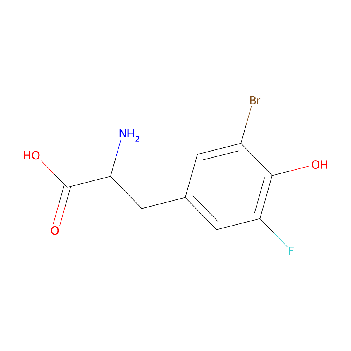 Tyrosine, 5-bromo-3-fluoro- molecular structure, CAS 369-95-9