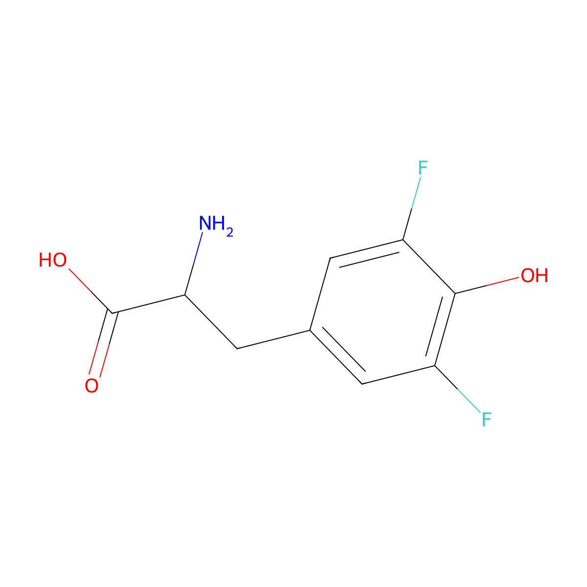 3,5-Difluorotyrosine molecular structure, CAS 369-96-0