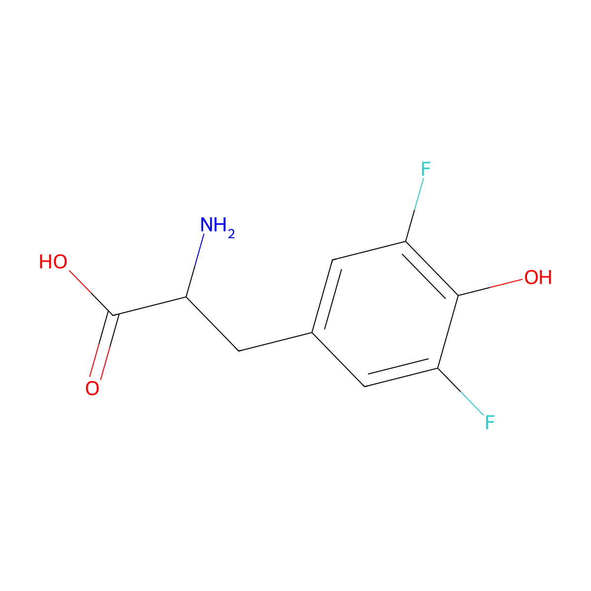 3,5-Difluorotyrosine molecular structure, CAS 369-96-0