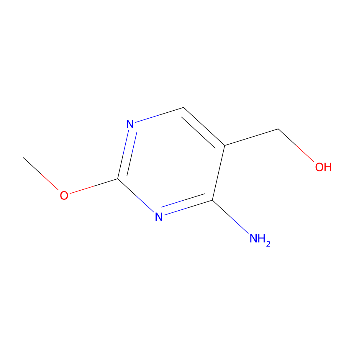 4-Amino-2-methoxy-5-pyrimidinemethanol molecular structure, CAS 3690-12-8