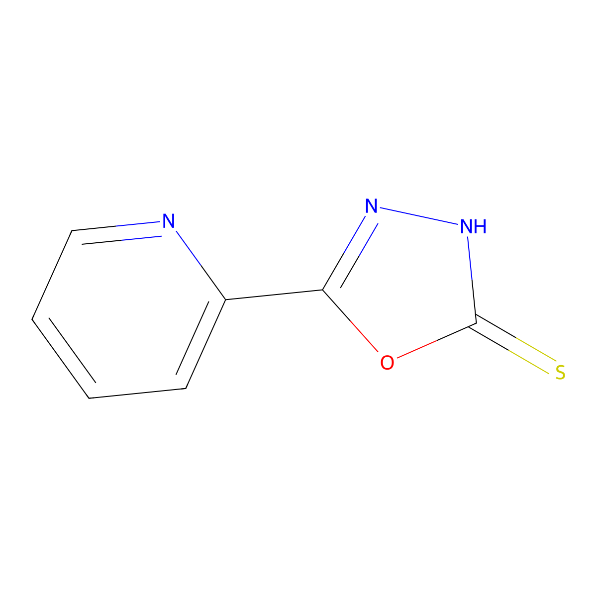 5-(Pyridin-2-yl)-1,3,4-oxadiazole-2(3H)-thione molecular structure, CAS 3690-47-9