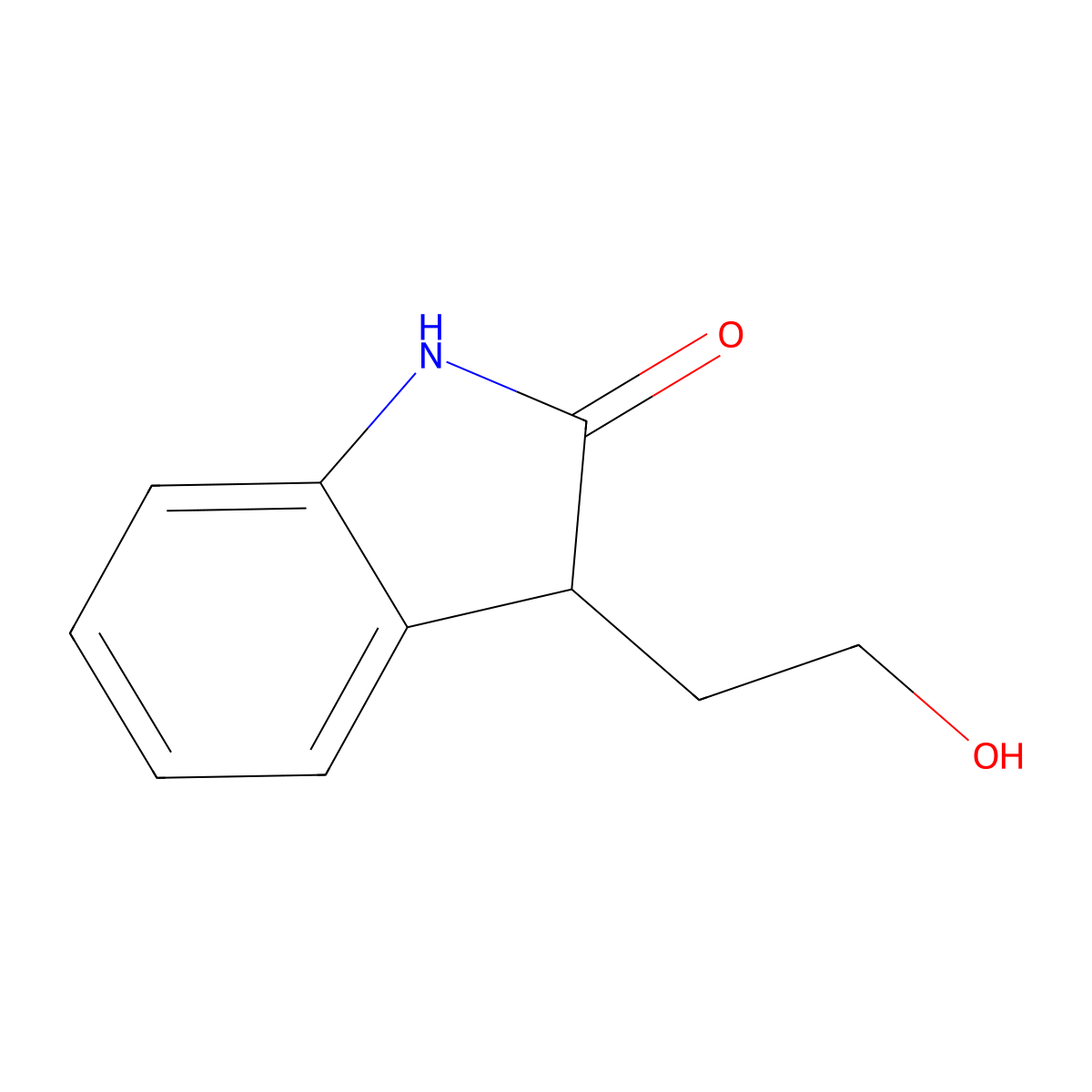 3-(2-Hydroxyethyl)indolin-2-one molecular structure, CAS 3690-95-7