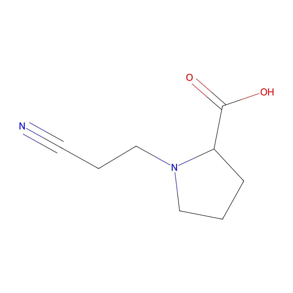 1-(2-Cyanoethyl)pyrrolidine-2-carboxylic acid molecular structure, CAS 36901-89-0