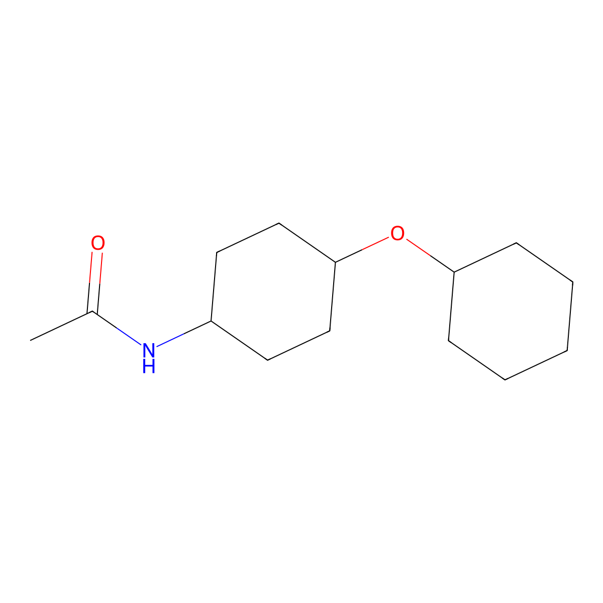 Acetamide, N-(4-(cyclohexyloxy)-1-cyclohexyl)- molecular structure, CAS 36902-86-0