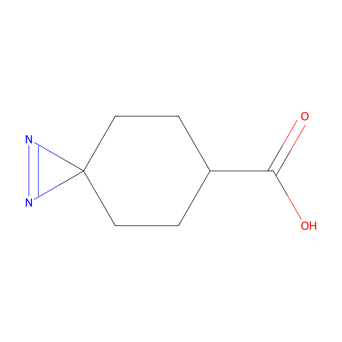 1,2-Diazaspiro(2.5)oct-1-ene-6-carboxylic acid molecular structure, CAS 36908-76-6