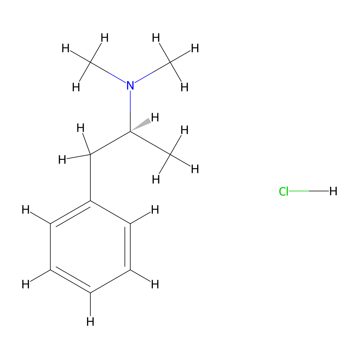 (S)-N,N,alpha-Trimethylphenethylamine hydrochloride molecular structure, CAS 36913-04-9