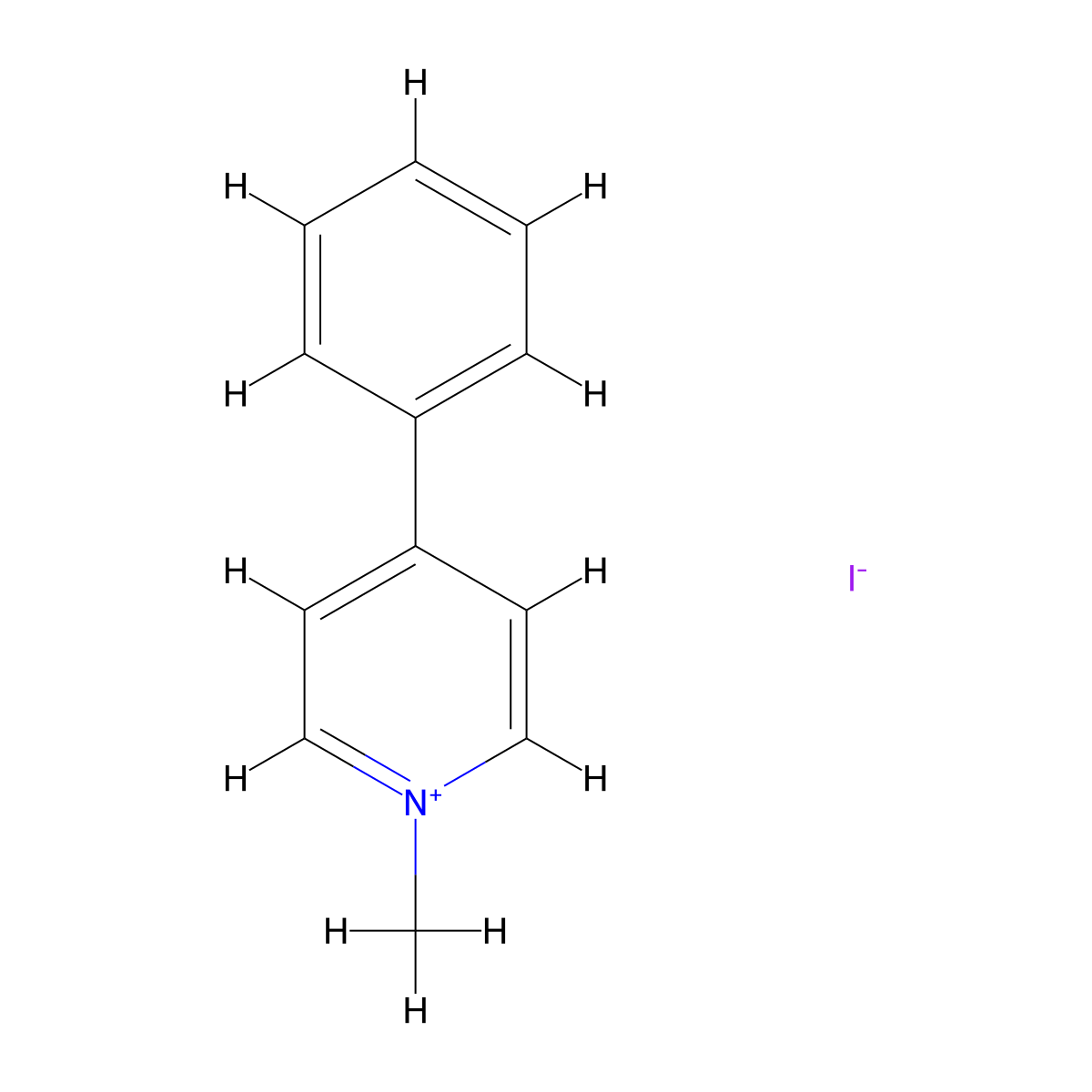 Cyperquat iodide molecular structure, CAS 36913-39-0