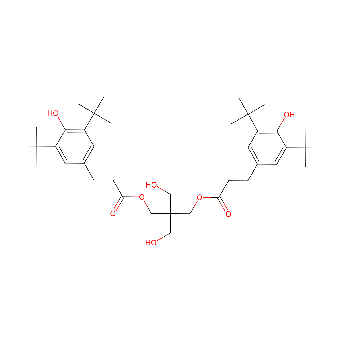 Pentaerythritol bis(3,5-di-tert-butyl-4-hydroxyhydrocinnamate) molecular structure, CAS 36913-60-7
