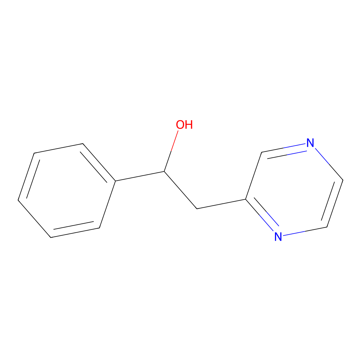 alpha-Phenyl-2-pyrazineethanol molecular structure, CAS 36914-69-9