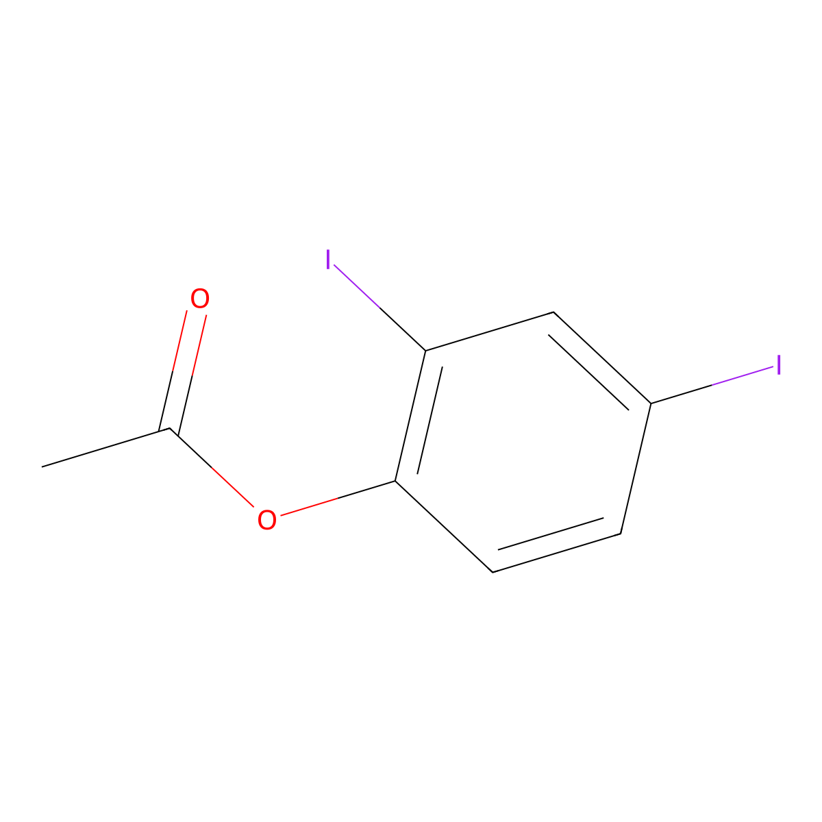 Phenol, 2,4-diiodo-, acetate molecular structure, CAS 36914-80-4