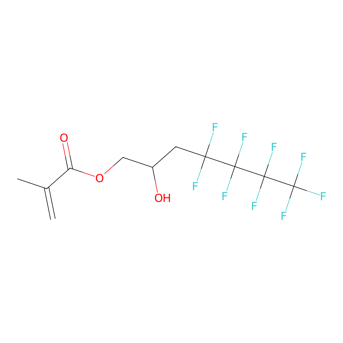 4,4,5,5,6,6,7,7,7-Nonafluoro-2-hydroxyheptyl 2-methylprop-2-enoate molecular structure, CAS 36915-03-4