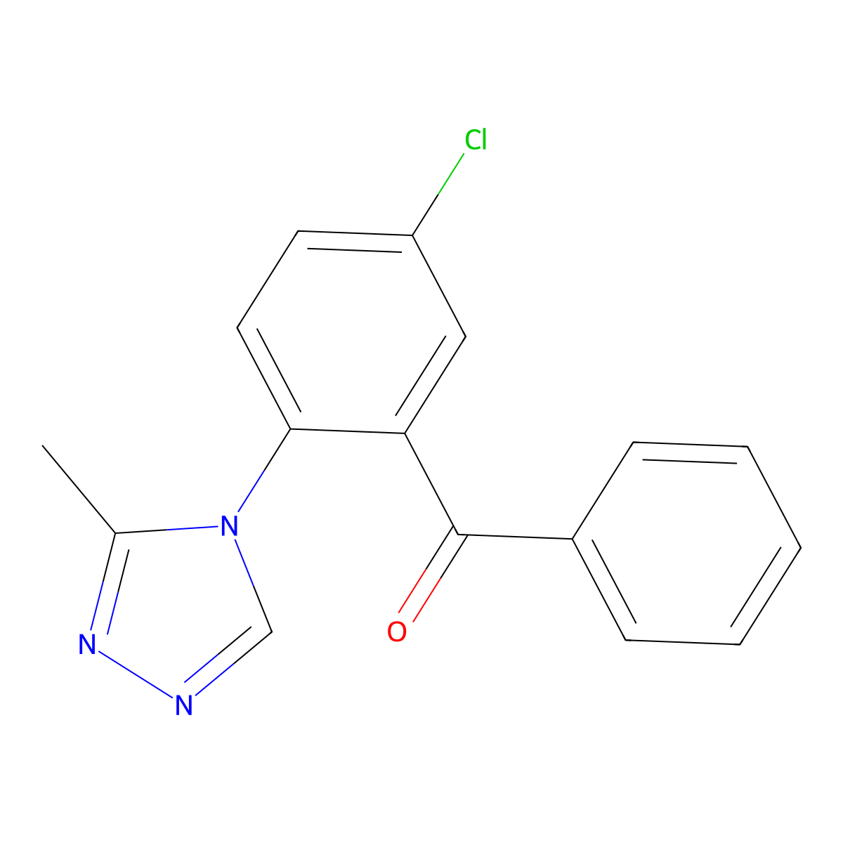 [5-Chloro-2-(3-methyl-4H-1,2,4-triazol-4-yl)phenyl]phenylmethanone molecular structure, CAS 36916-19-5