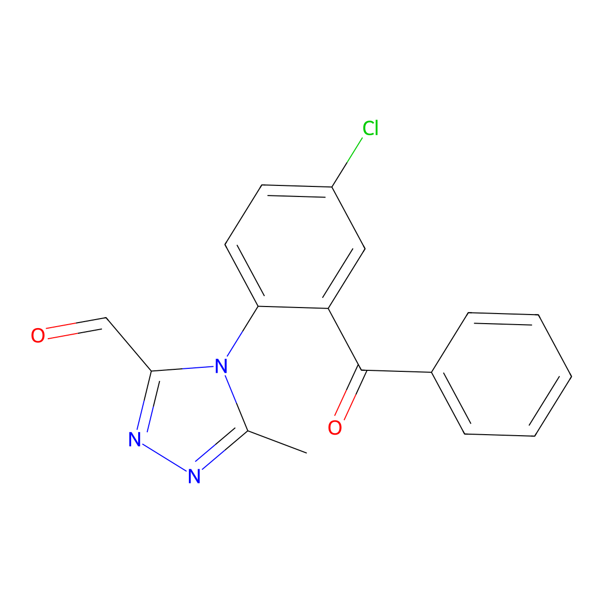 4-(2-Benzoyl-4-chlorophenyl)-5-methyl-4H-1,2,4-triazole-3-carboxaldehyde molecular structure, CAS 36916-20-8