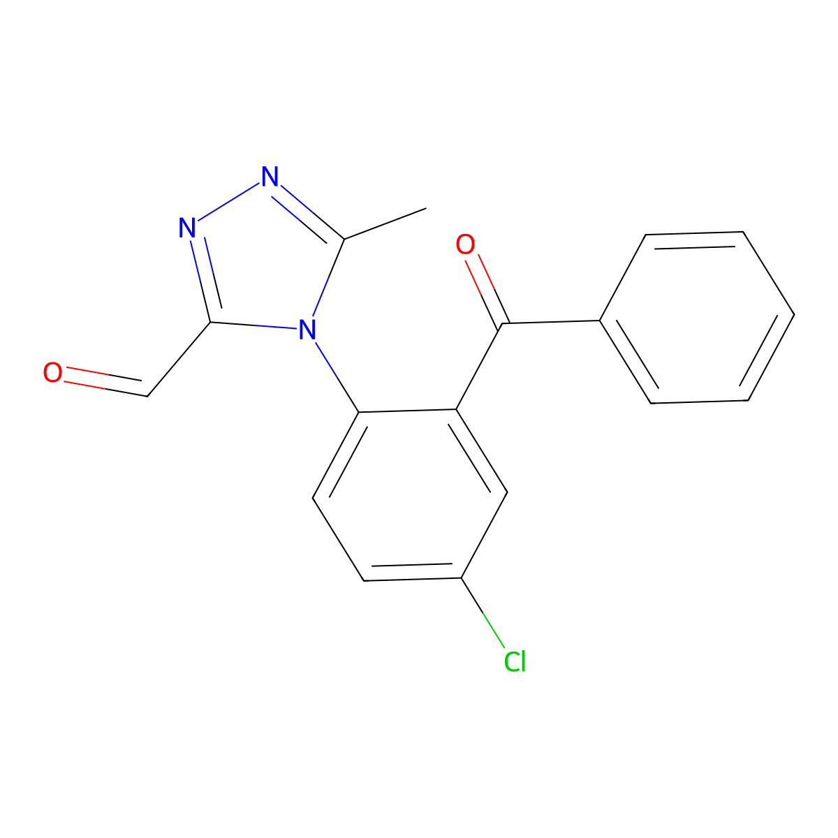 4-(2-Benzoyl-4-chlorophenyl)-5-methyl-4H-1,2,4-triazole-3-carboxaldehyde molecular structure, CAS 36916-20-8