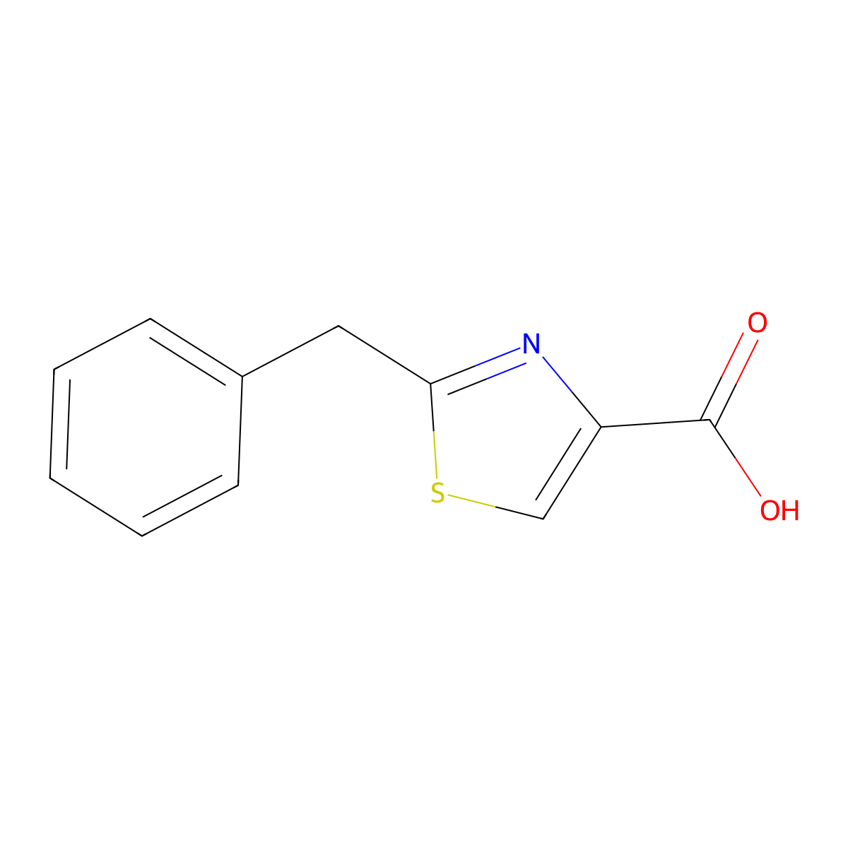 2-Benzyl-1,3-thiazole-4-carboxylic acid molecular structure, CAS 36916-44-6
