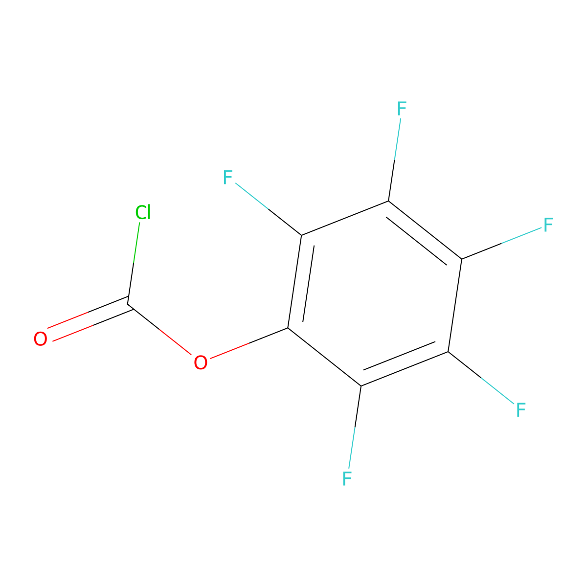 Pentafluorophenyl chloroformate molecular structure, CAS 36919-02-5
