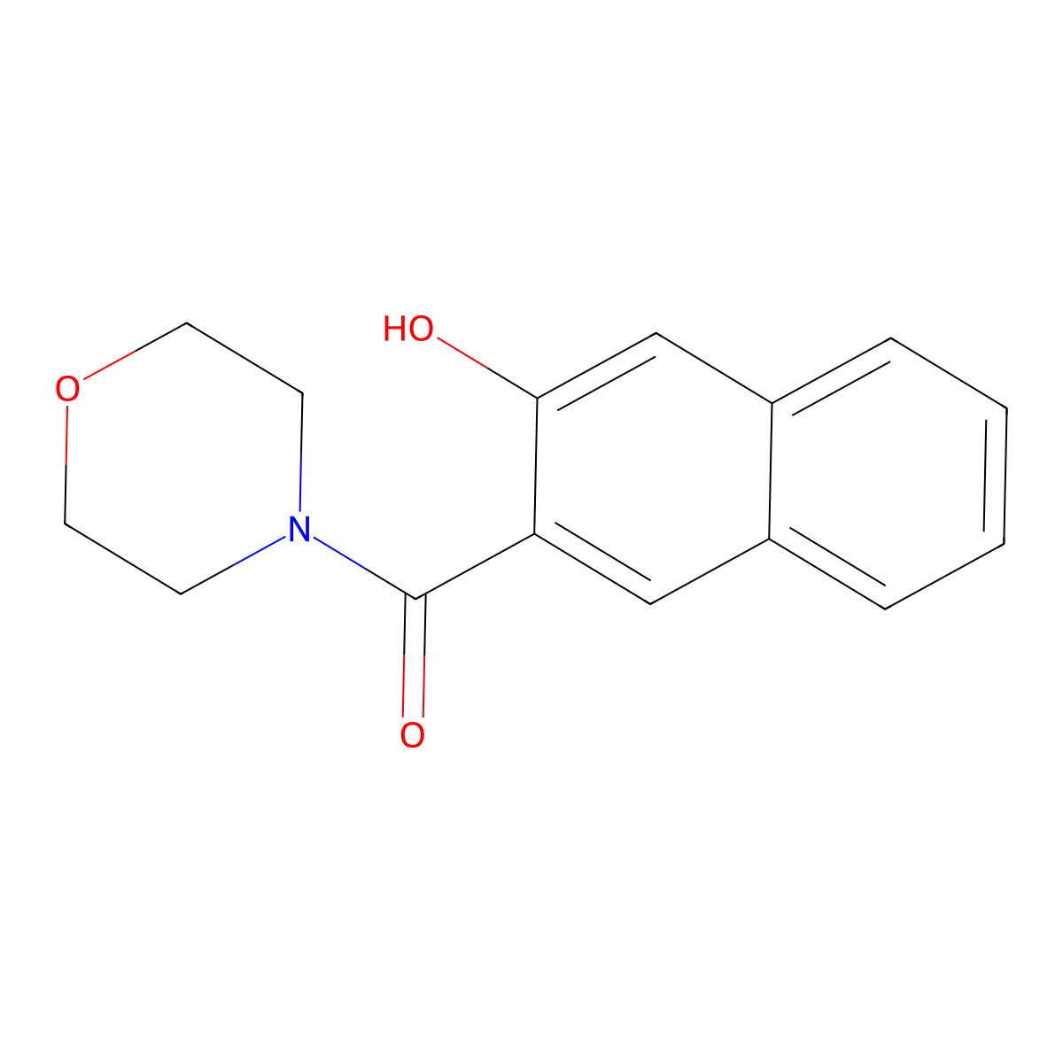 3-(Morpholin-4-ylcarbonyl)-2-naphthol molecular structure, CAS 3692-67-9