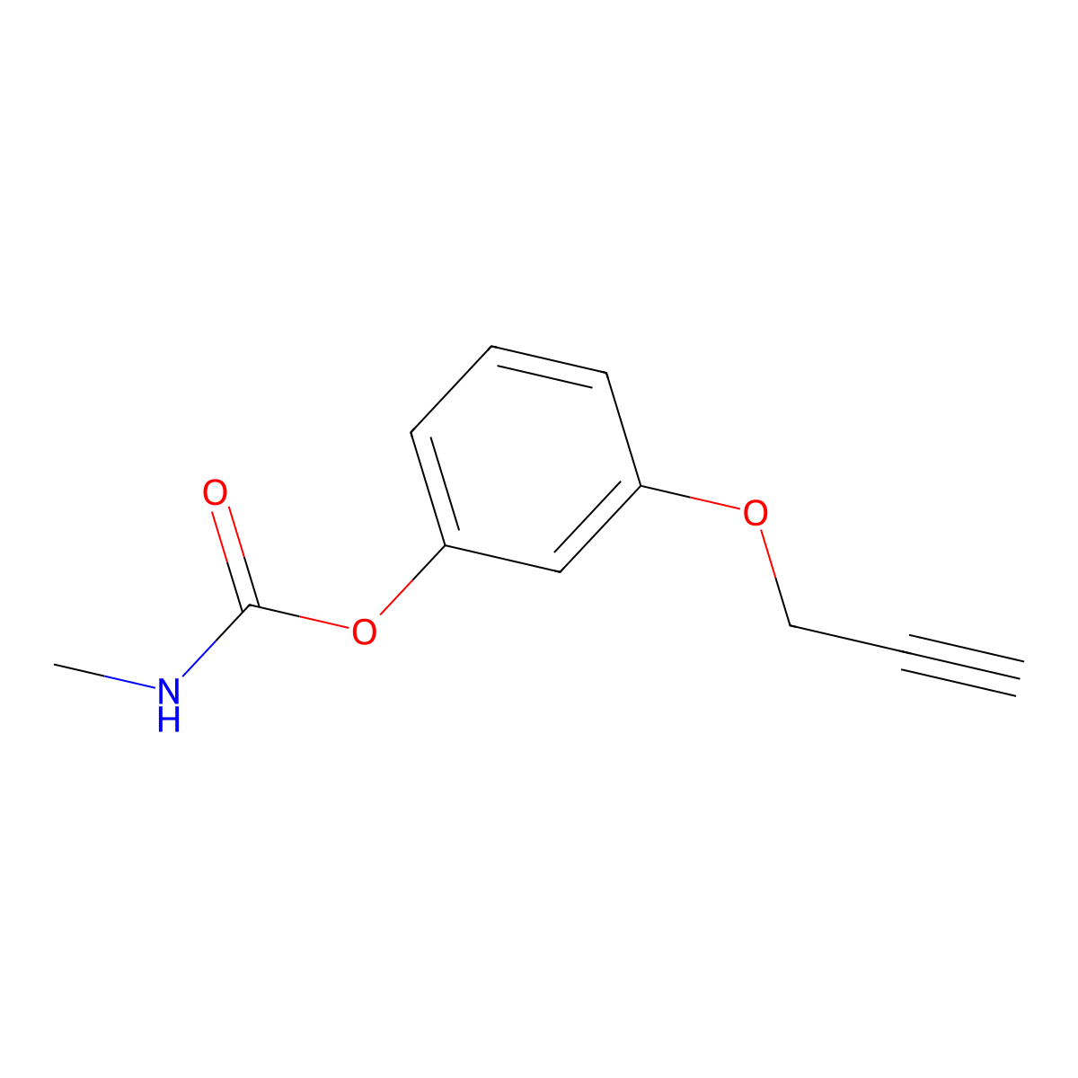 Phenol, 3-(2-propyn-1-yloxy)-, 1-(N-methylcarbamate) molecular structure, CAS 3692-90-8