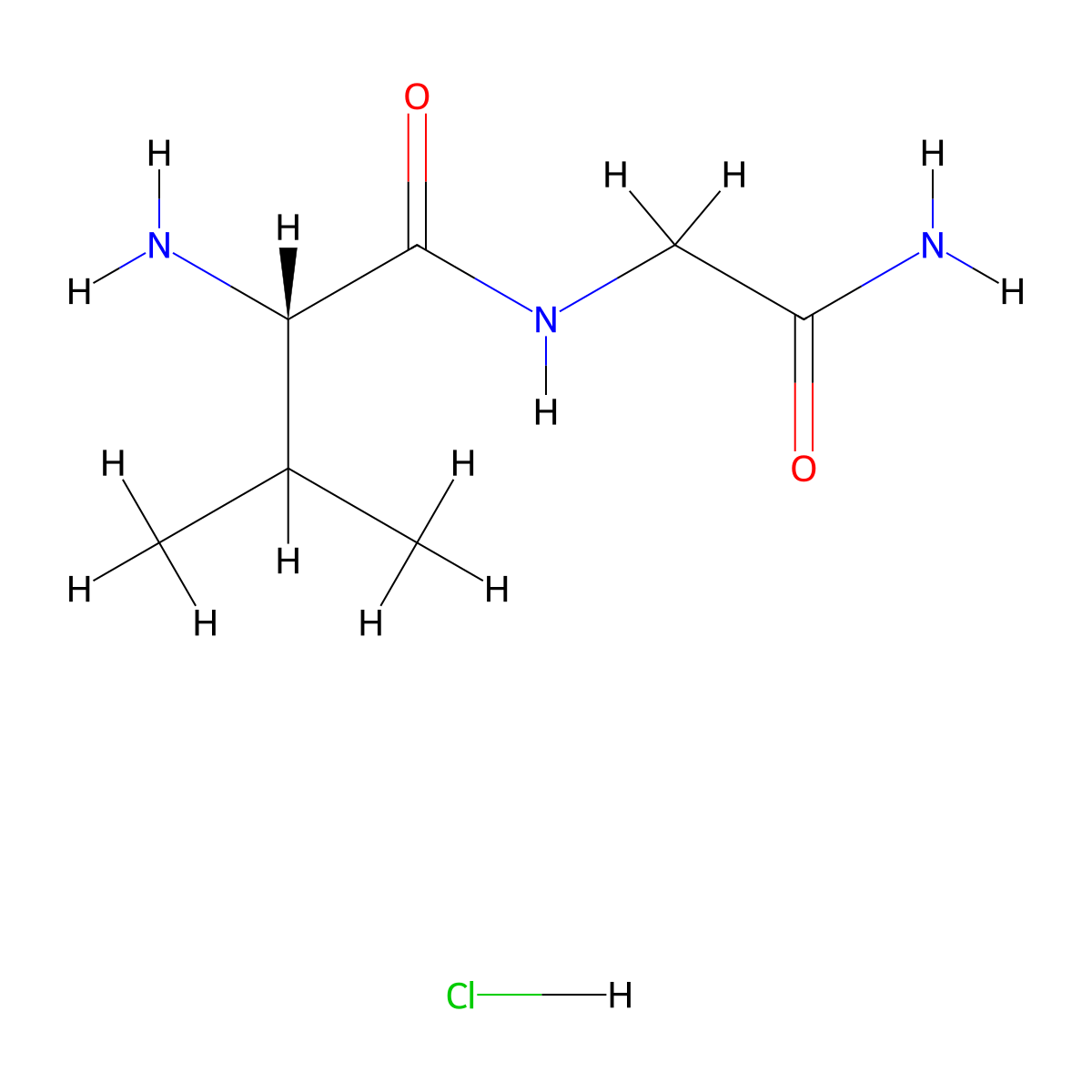 Val-Gly-NH2 HCl molecular structure, CAS 36920-56-6