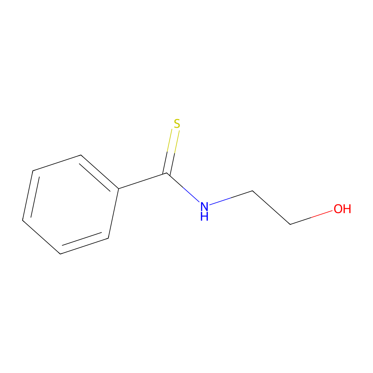 N-(2-hydroxyethyl)benzenecarbothioamide molecular structure, CAS 36926-15-5
