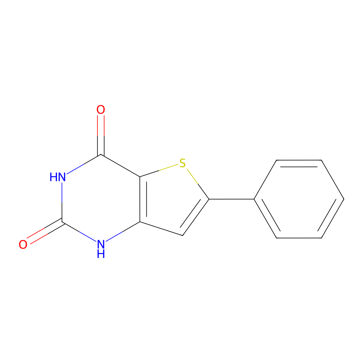 6-Phenylthieno[3,2-d]pyrimidine-2,4-diol molecular structure, CAS 36926-36-0