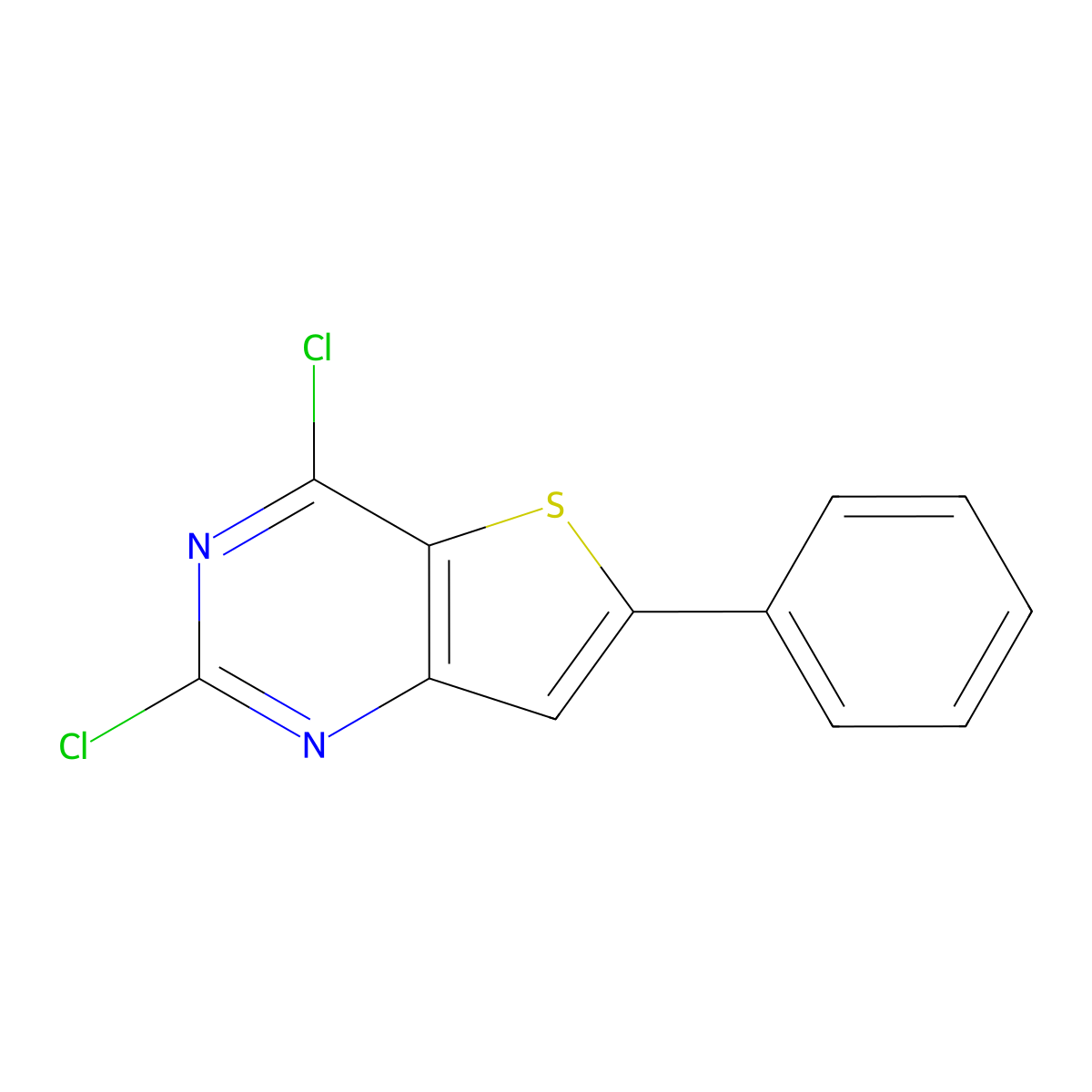 2,4-Dichloro-6-phenylthieno[3,2-d]pyrimidine molecular structure, CAS 36926-41-7