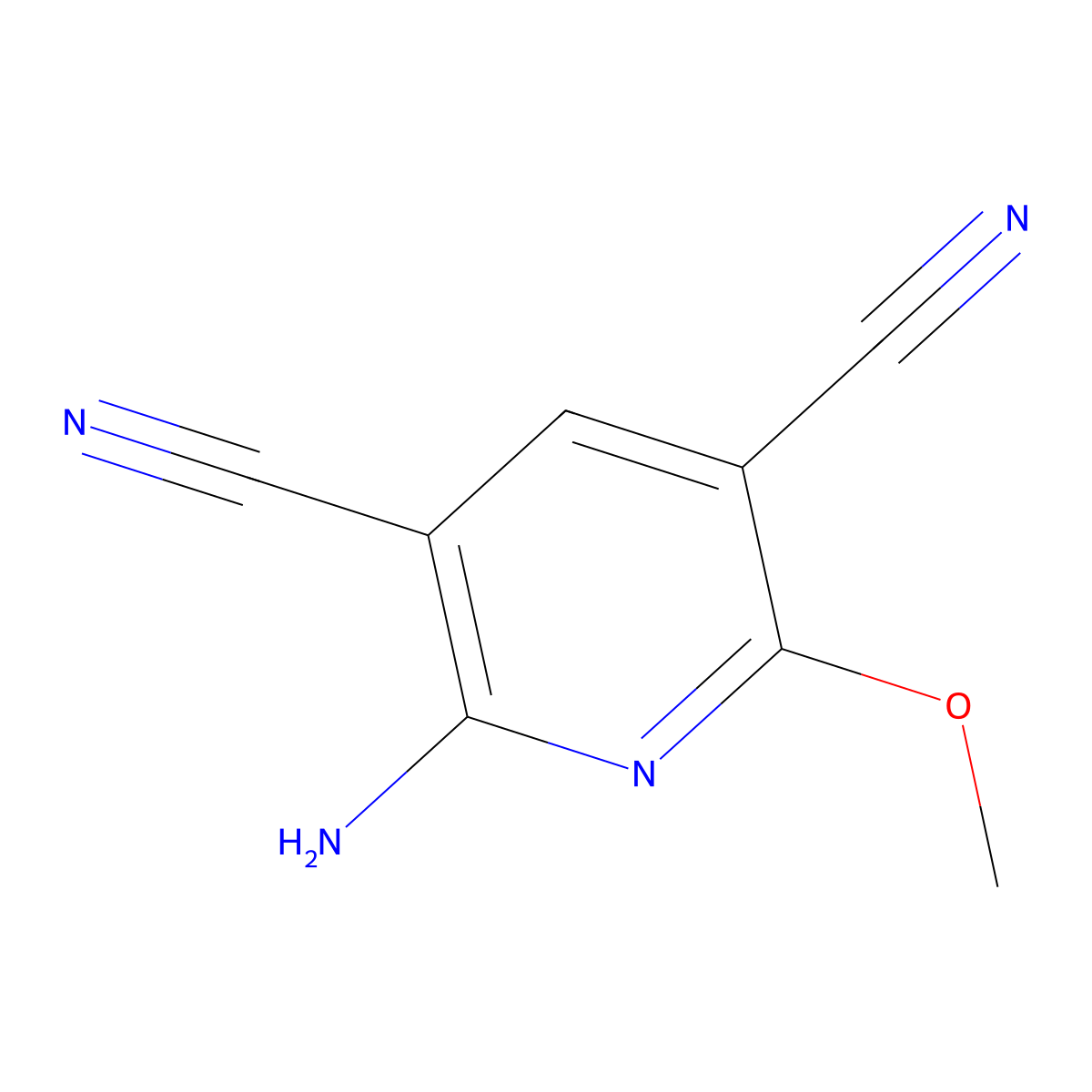 2-Amino-6-methoxypyridine-3,5-dicarbonitrile molecular structure, CAS 36926-81-5