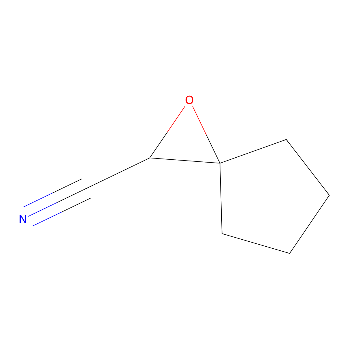 1-Oxaspiro(2.4)heptane-2-carbonitrile molecular structure, CAS 36929-35-8