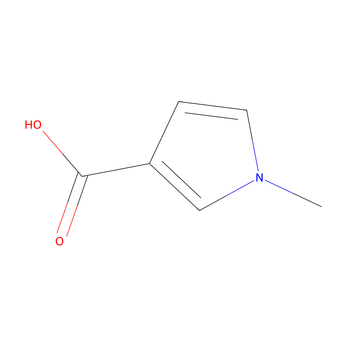 1-methyl-1H-pyrrole-3-carboxylic acid molecular structure, CAS 36929-61-0