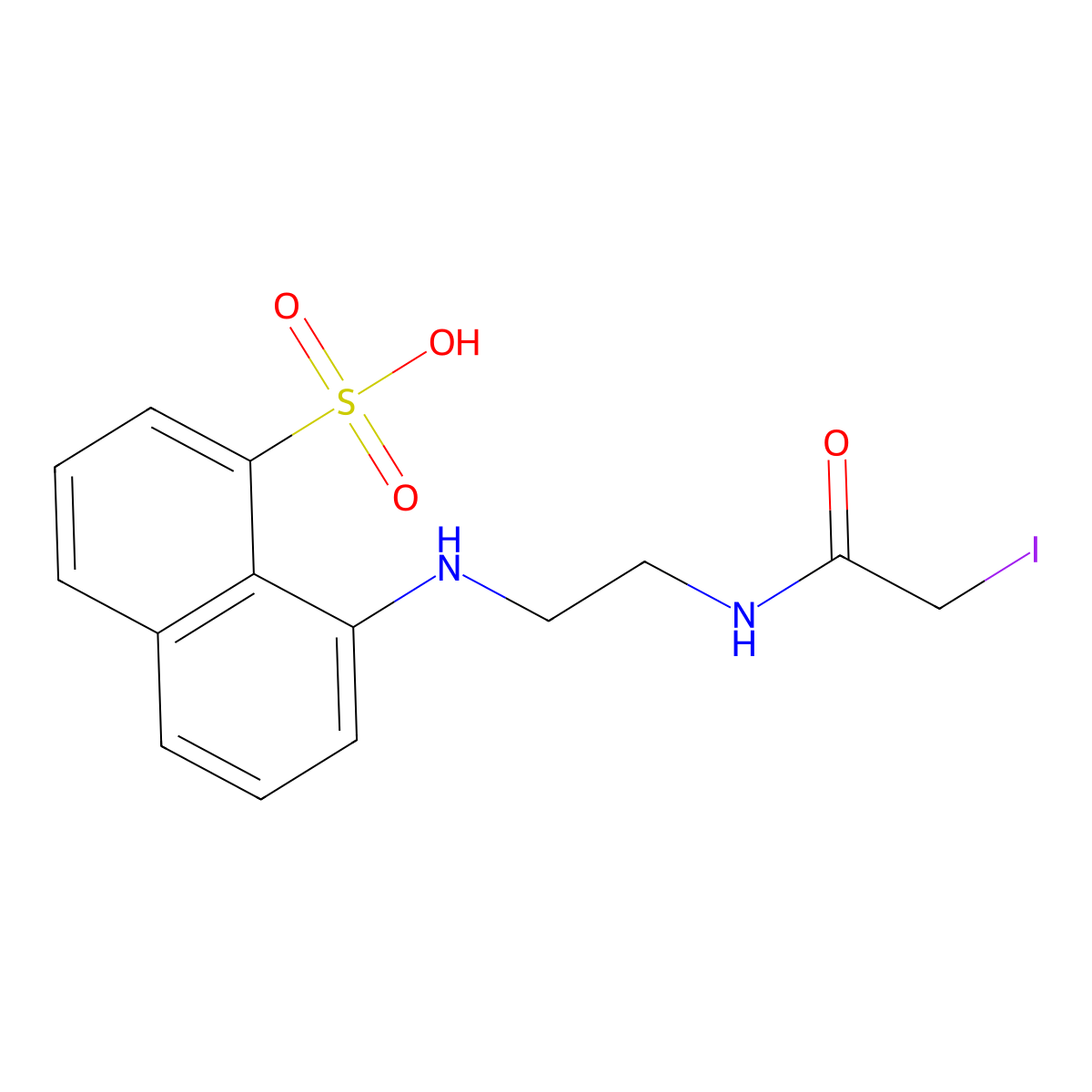 8-((2-((2-Iodoacetyl)amino)ethyl)amino)-1-naphthalenesulfonic acid molecular structure, CAS 36930-64-0
