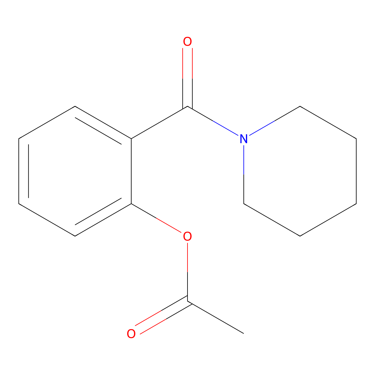 Piperidine, 1-[2-(acetyloxy)benzoyl]- molecular structure, CAS 36930-87-7