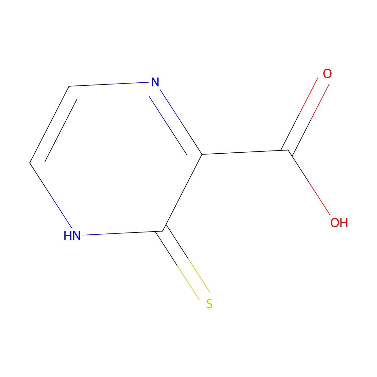 3-Sulfanylpyrazine-2-carboxylic acid molecular structure, CAS 36931-81-4