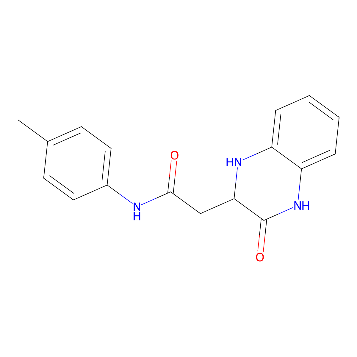N-(4-methylphenyl)-2-(3-oxo-1,2,3,4-tetrahydroquinoxalin-2-yl)acetamide molecular structure, CAS 36932-41-9
