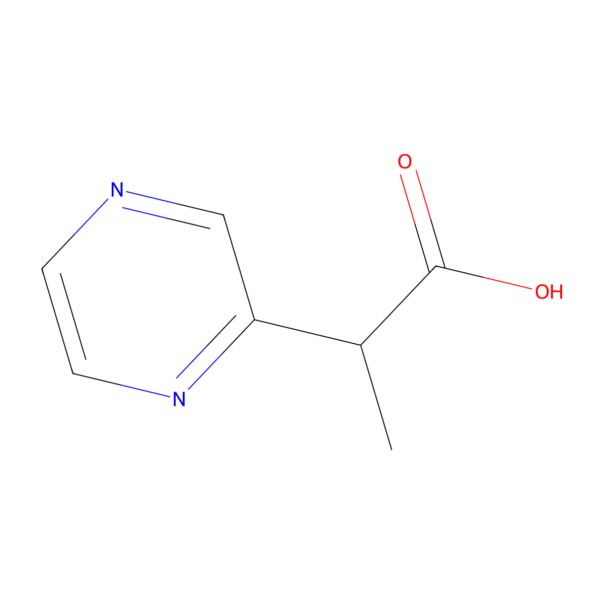 2-(Pyrazin-2-yl)propanoic acid molecular structure, CAS 36932-80-6