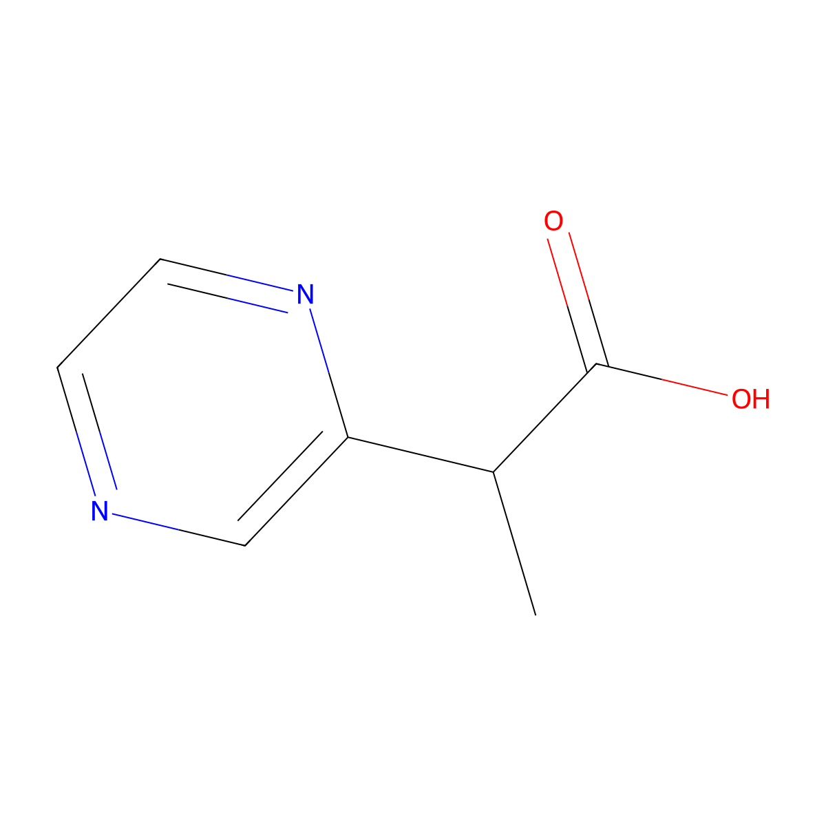 2-(Pyrazin-2-yl)propanoic acid molecular structure, CAS 36932-80-6