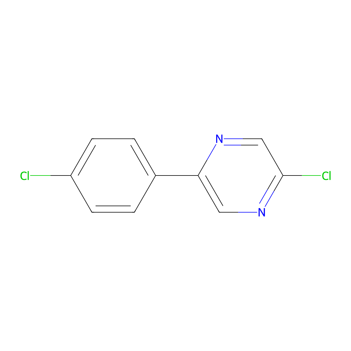 2-Chloro-5-(4-chlorophenyl)pyrazine molecular structure, CAS 36932-84-0